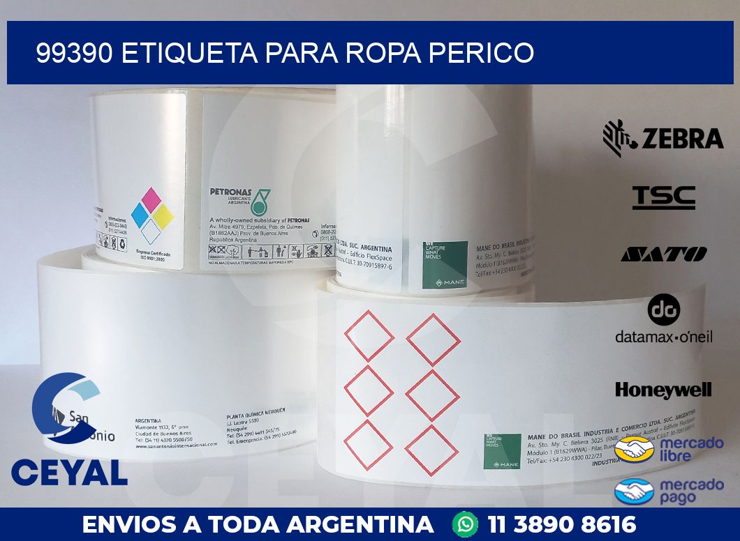 99390 ETIQUETA PARA ROPA PERICO