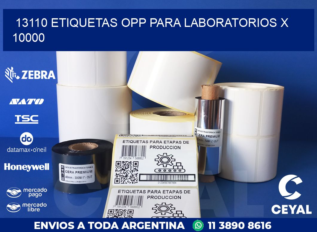 13110 ETIQUETAS OPP PARA LABORATORIOS X 10000
