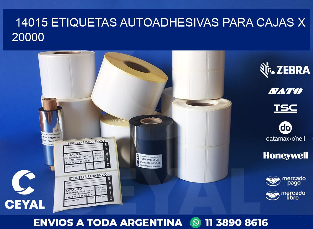 14015 ETIQUETAS AUTOADHESIVAS PARA CAJAS X 20000