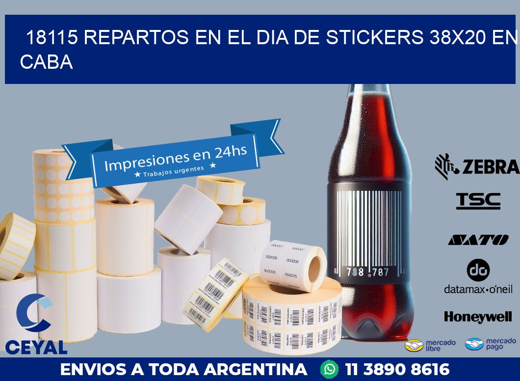 18115 REPARTOS EN EL DIA DE STICKERS 38X20 EN CABA