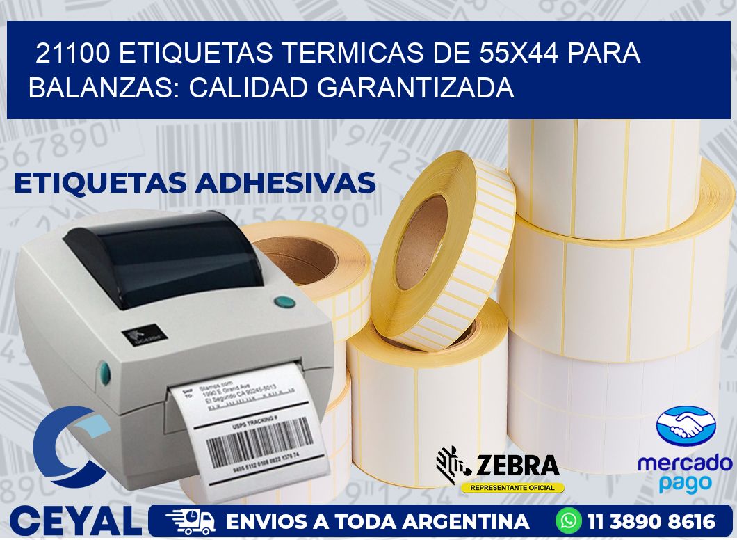 21100 ETIQUETAS TERMICAS DE 55X44 PARA BALANZAS: CALIDAD GARANTIZADA