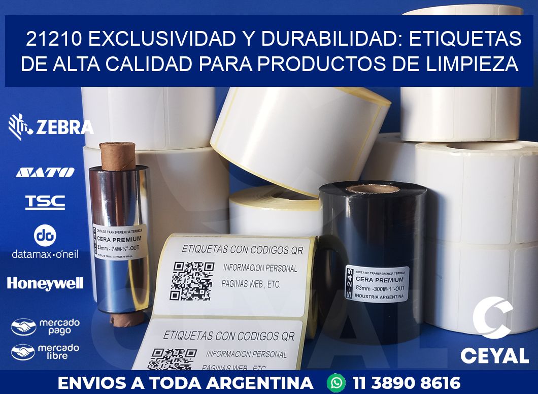 21210 EXCLUSIVIDAD Y DURABILIDAD: ETIQUETAS DE ALTA CALIDAD PARA PRODUCTOS DE LIMPIEZA