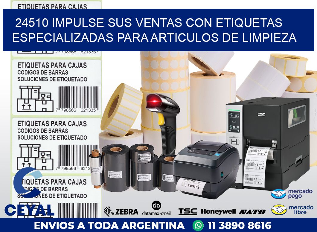 24510 IMPULSE SUS VENTAS CON ETIQUETAS ESPECIALIZADAS PARA ARTICULOS DE LIMPIEZA