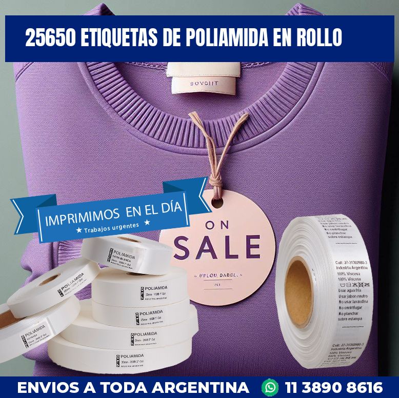 25650 ETIQUETAS DE POLIAMIDA EN ROLLO