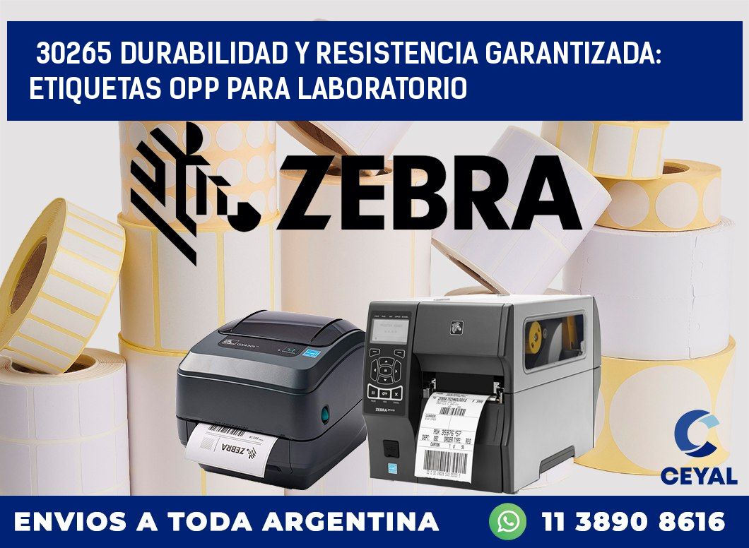 30265 DURABILIDAD Y RESISTENCIA GARANTIZADA: ETIQUETAS OPP PARA LABORATORIO