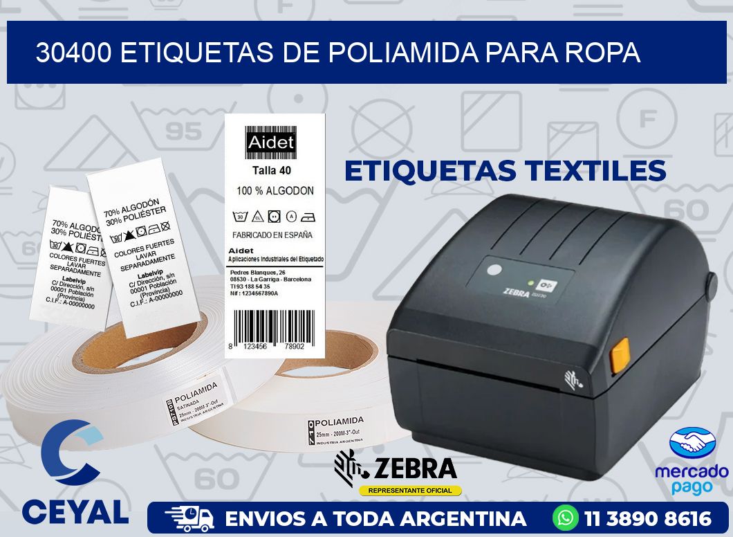 30400 ETIQUETAS DE POLIAMIDA PARA ROPA