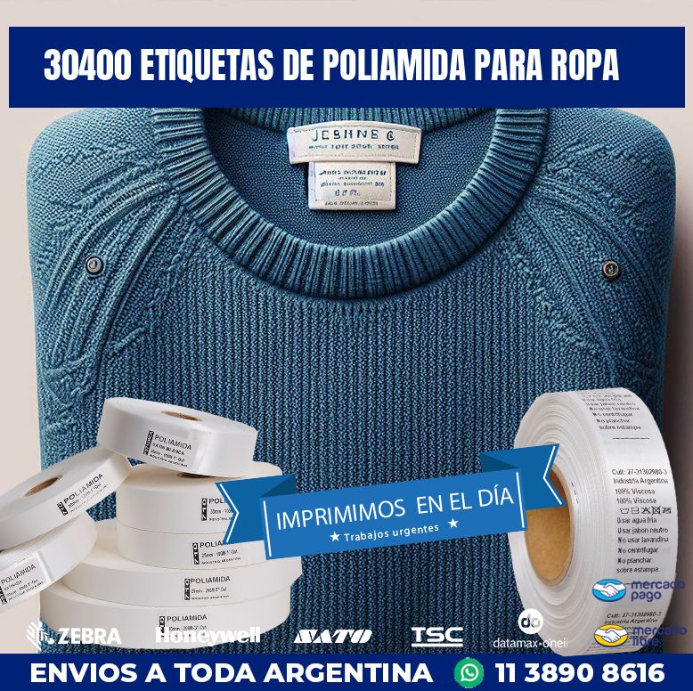 30400 ETIQUETAS DE POLIAMIDA PARA ROPA