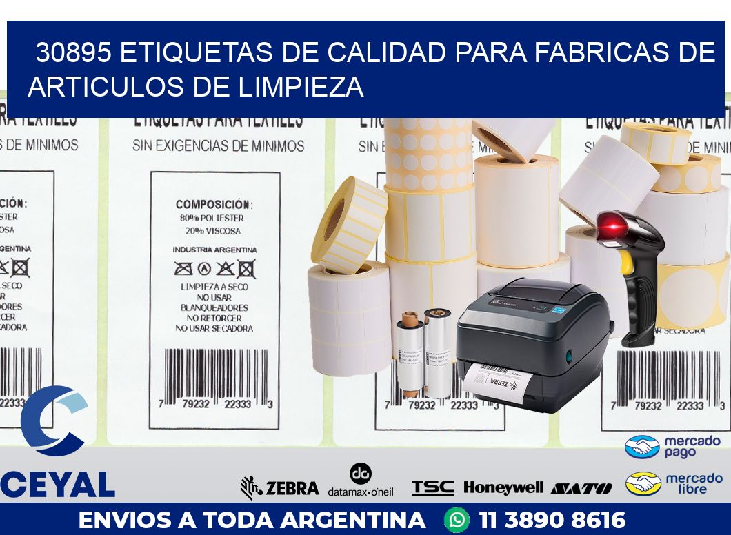 30895 ETIQUETAS DE CALIDAD PARA FABRICAS DE ARTICULOS DE LIMPIEZA