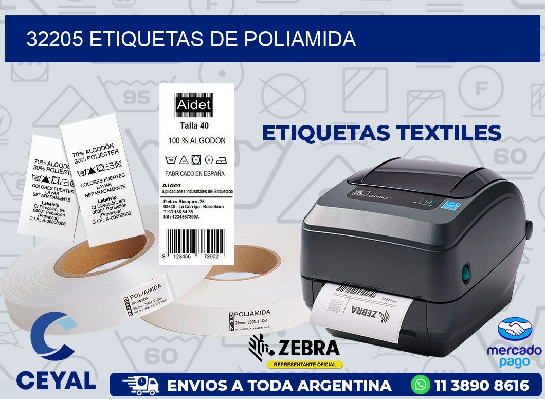 32205 ETIQUETAS DE POLIAMIDA