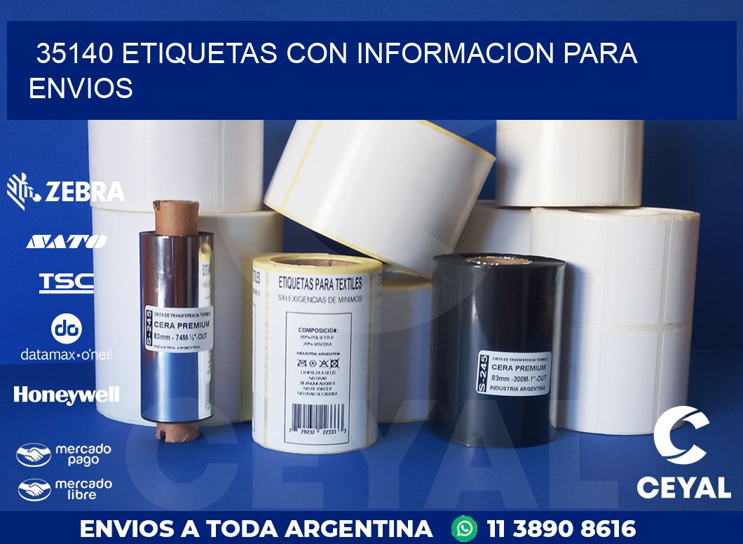 35140 ETIQUETAS CON INFORMACION PARA ENVIOS