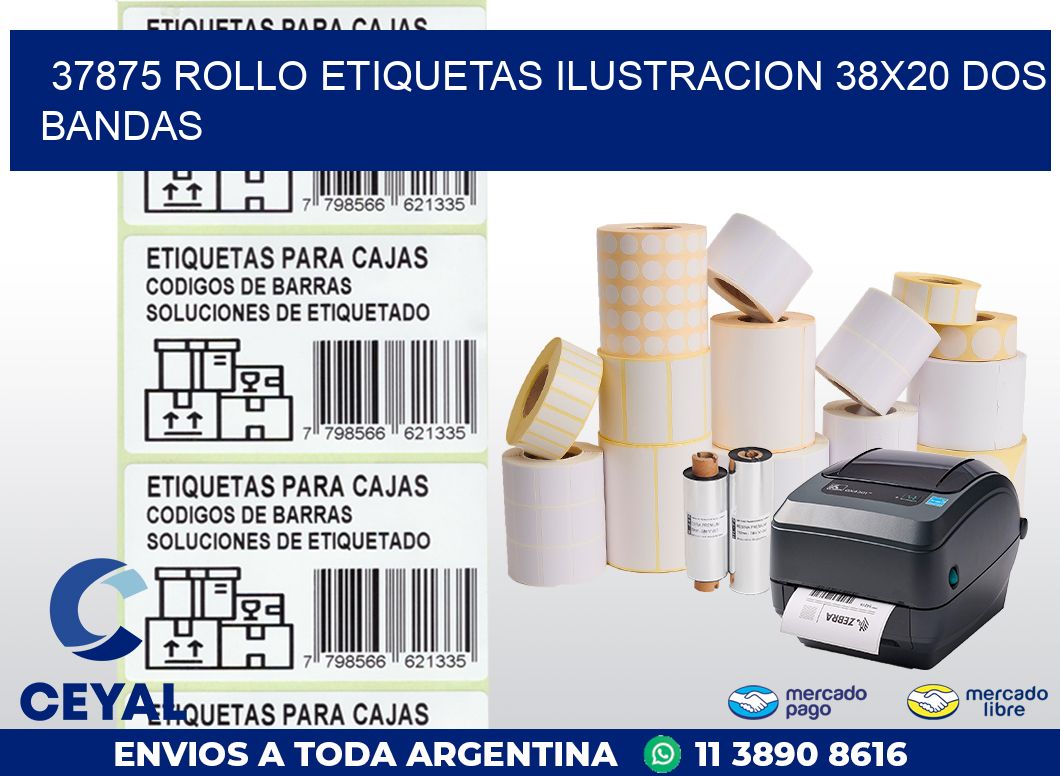 37875 ROLLO ETIQUETAS ILUSTRACION 38X20 DOS BANDAS