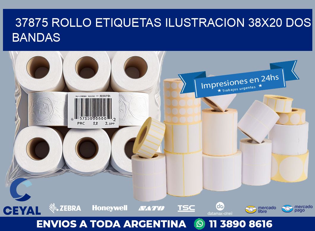 37875 ROLLO ETIQUETAS ILUSTRACION 38X20 DOS BANDAS