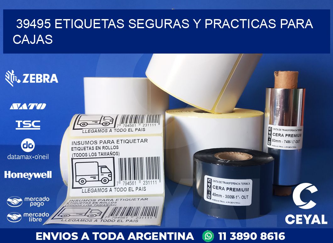 39495 ETIQUETAS SEGURAS Y PRACTICAS PARA CAJAS