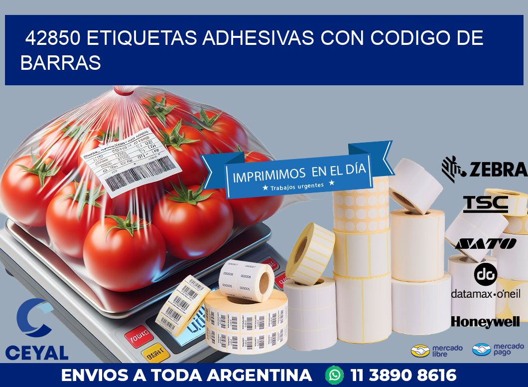 42850 ETIQUETAS ADHESIVAS CON CODIGO DE BARRAS