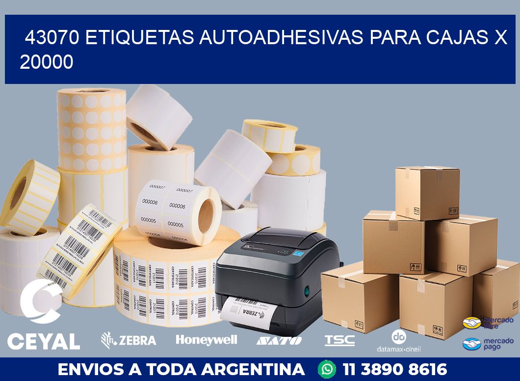 43070 ETIQUETAS AUTOADHESIVAS PARA CAJAS X 20000