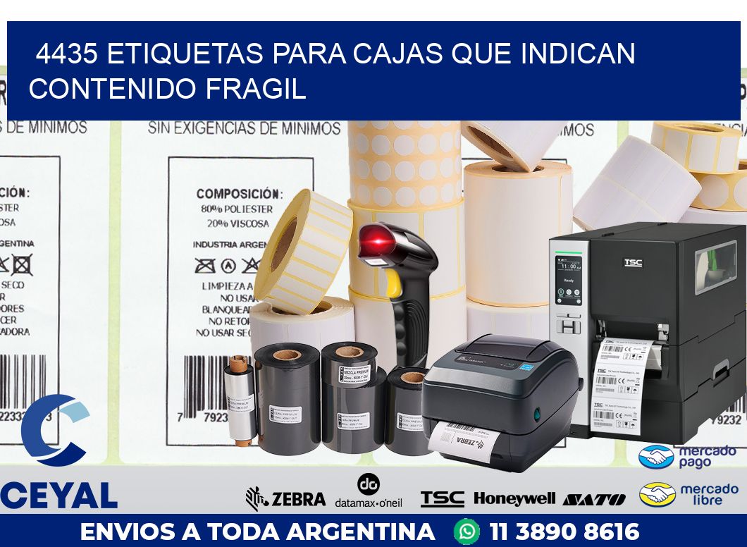4435 ETIQUETAS PARA CAJAS QUE INDICAN CONTENIDO FRAGIL