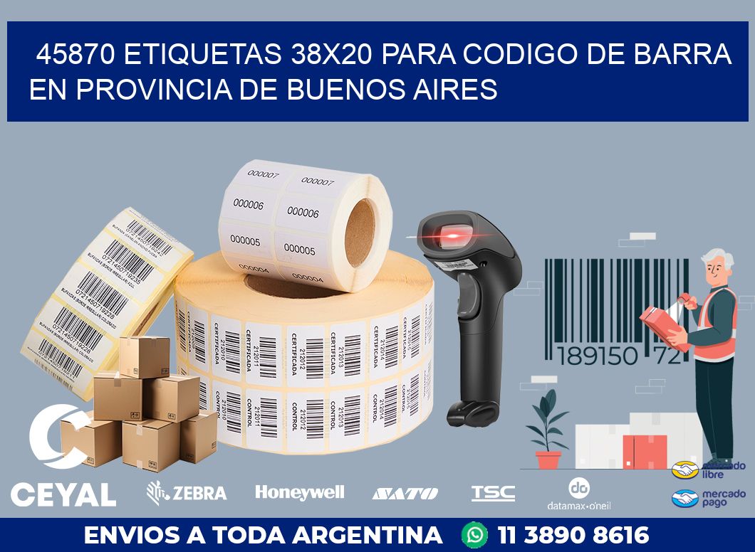 45870 ETIQUETAS 38X20 PARA CODIGO DE BARRA EN PROVINCIA DE BUENOS AIRES
