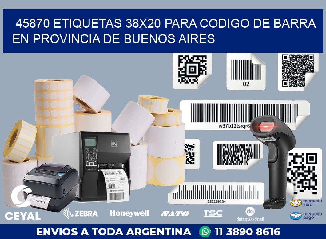 45870 ETIQUETAS 38X20 PARA CODIGO DE BARRA EN PROVINCIA DE BUENOS AIRES