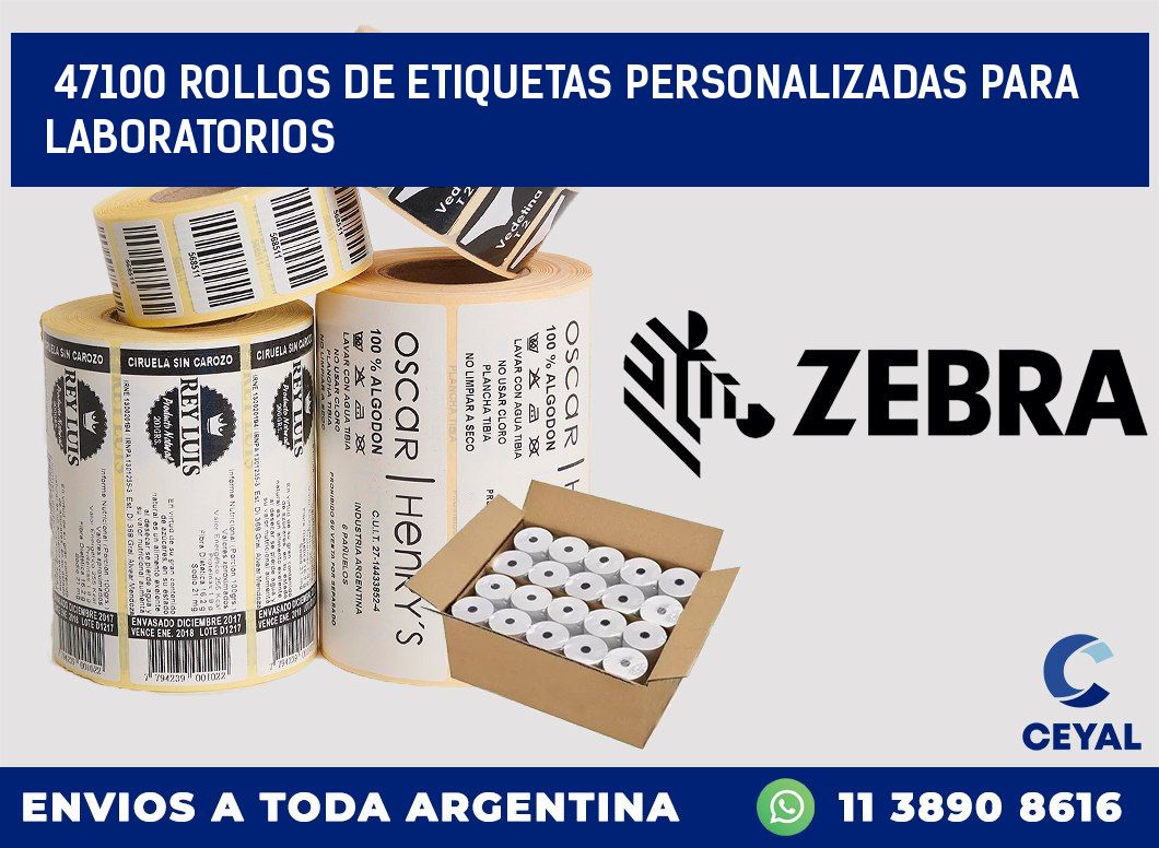 47100 ROLLOS DE ETIQUETAS PERSONALIZADAS PARA LABORATORIOS