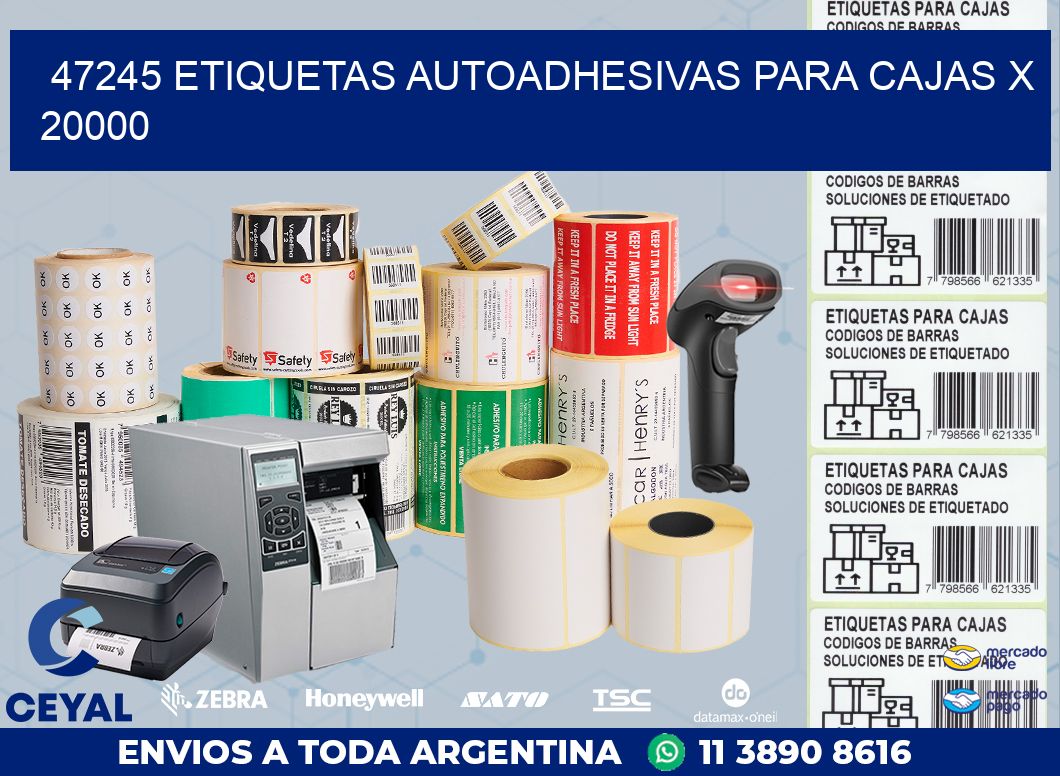 47245 ETIQUETAS AUTOADHESIVAS PARA CAJAS X 20000
