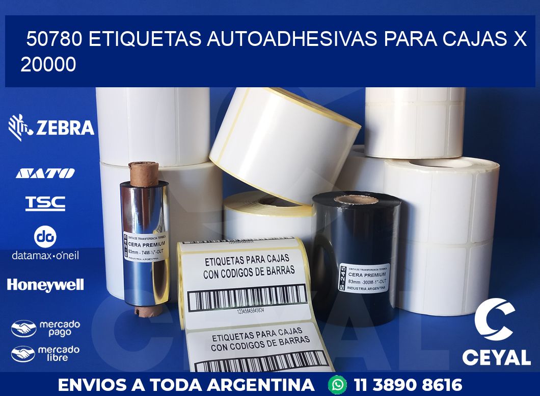 50780 ETIQUETAS AUTOADHESIVAS PARA CAJAS X 20000