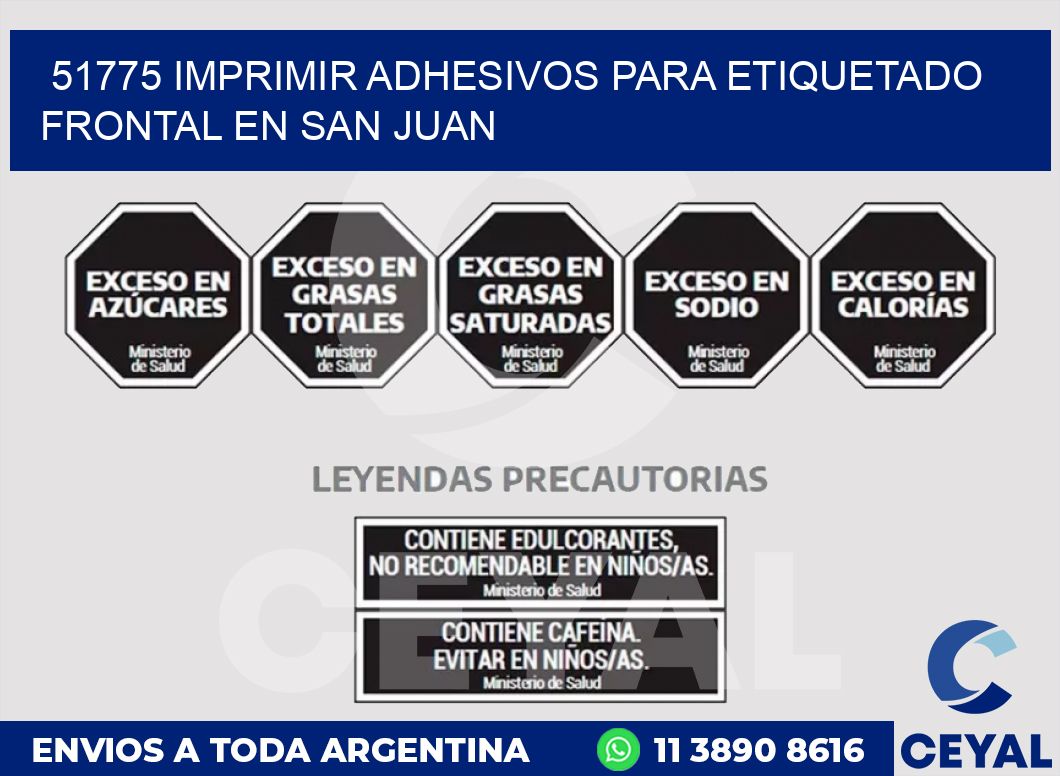 51775 IMPRIMIR ADHESIVOS PARA ETIQUETADO FRONTAL EN SAN JUAN