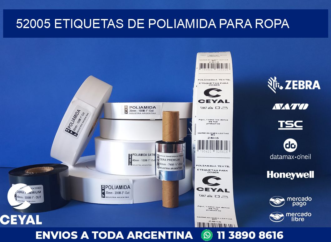 52005 ETIQUETAS DE POLIAMIDA PARA ROPA