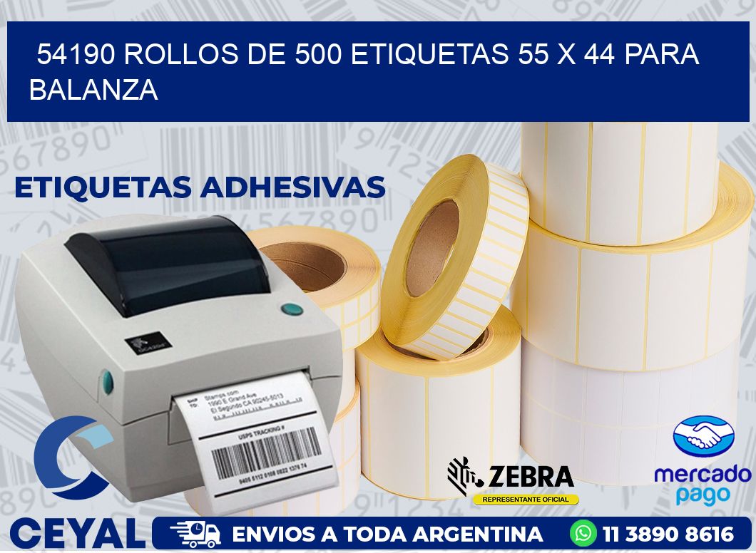 54190 ROLLOS DE 500 ETIQUETAS 55 X 44 PARA BALANZA