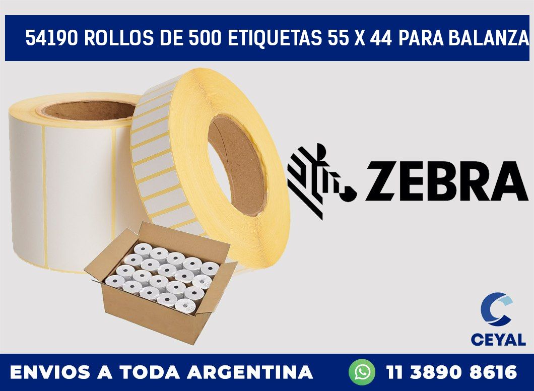 54190 ROLLOS DE 500 ETIQUETAS 55 X 44 PARA BALANZA