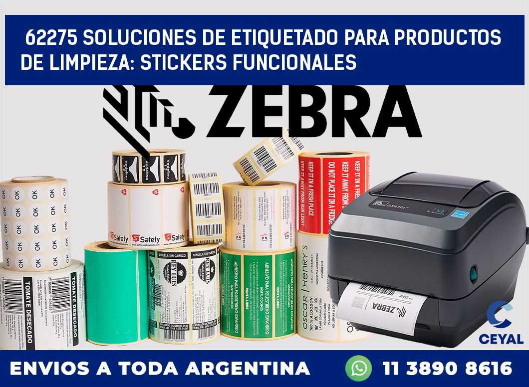 62275 SOLUCIONES DE ETIQUETADO PARA PRODUCTOS DE LIMPIEZA: STICKERS FUNCIONALES