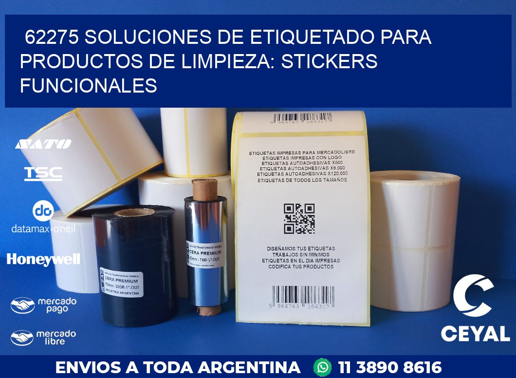 62275 SOLUCIONES DE ETIQUETADO PARA PRODUCTOS DE LIMPIEZA: STICKERS FUNCIONALES