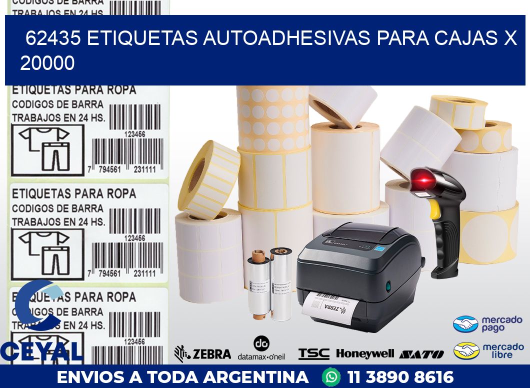 62435 ETIQUETAS AUTOADHESIVAS PARA CAJAS X 20000