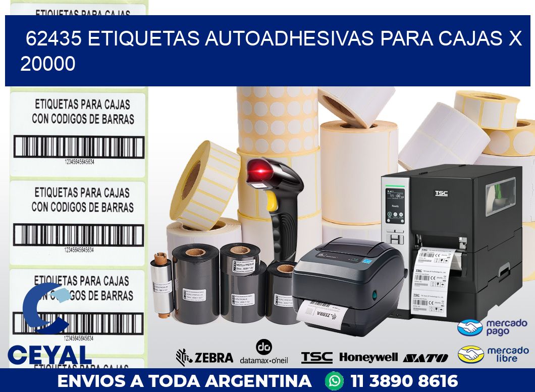 62435 ETIQUETAS AUTOADHESIVAS PARA CAJAS X 20000