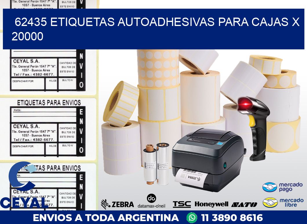 62435 ETIQUETAS AUTOADHESIVAS PARA CAJAS X 20000