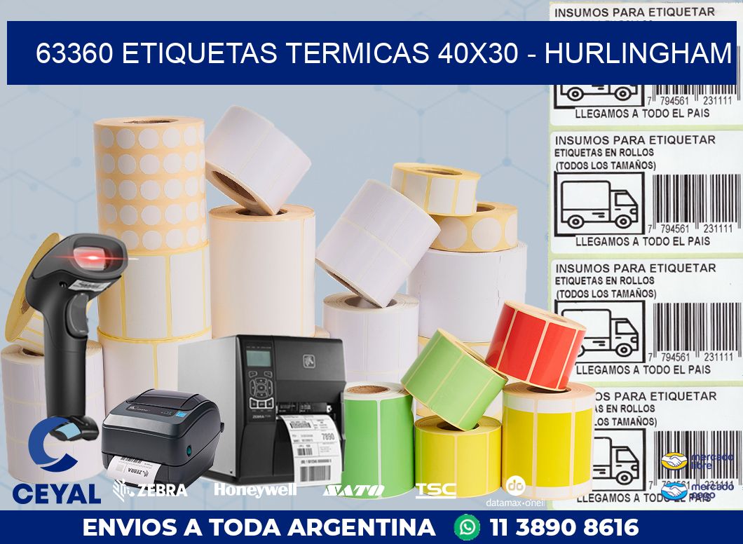 63360 ETIQUETAS TERMICAS 40X30 - HURLINGHAM
