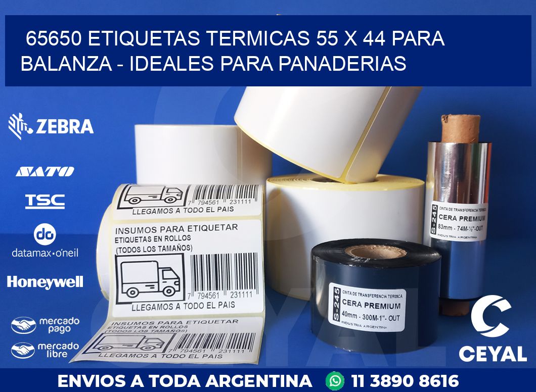 65650 ETIQUETAS TERMICAS 55 X 44 PARA BALANZA – IDEALES PARA PANADERIAS