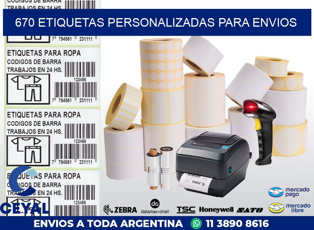 670 ETIQUETAS PERSONALIZADAS PARA ENVIOS