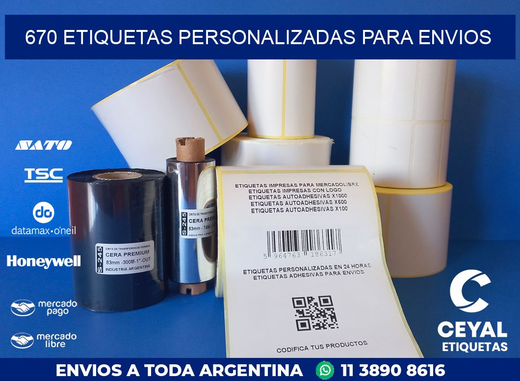 670 ETIQUETAS PERSONALIZADAS PARA ENVIOS