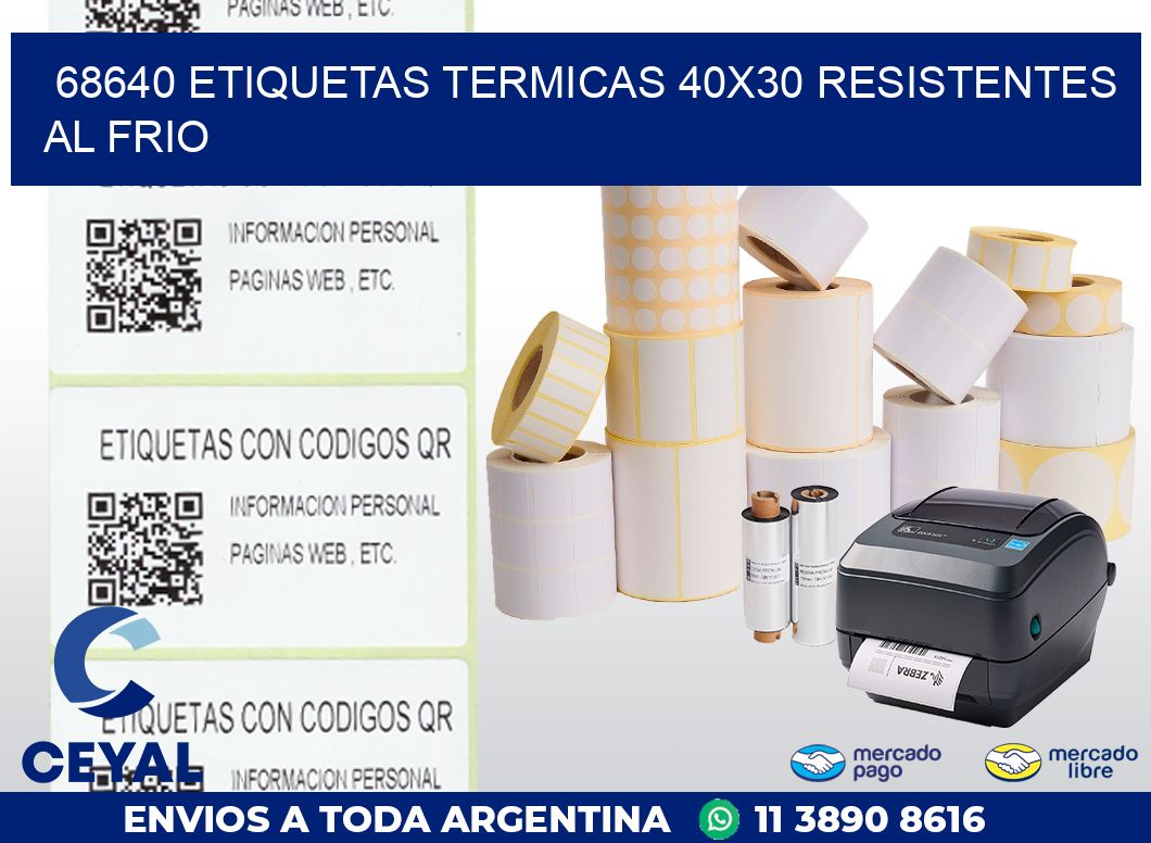68640 ETIQUETAS TERMICAS 40X30 RESISTENTES AL FRIO