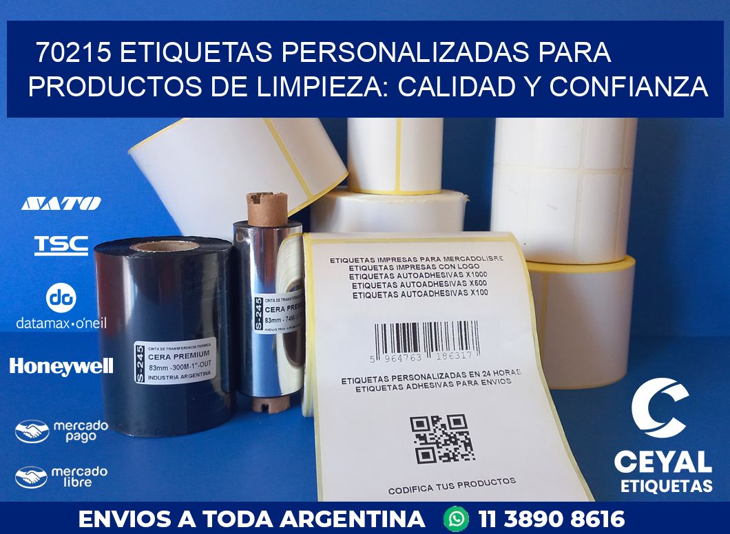 70215 ETIQUETAS PERSONALIZADAS PARA PRODUCTOS DE LIMPIEZA: CALIDAD Y CONFIANZA