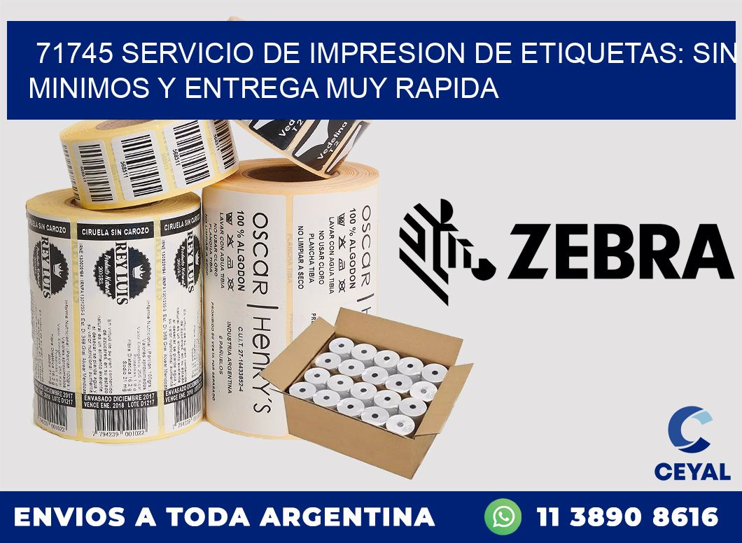 71745 SERVICIO DE IMPRESION DE ETIQUETAS: SIN MINIMOS Y ENTREGA MUY RAPIDA