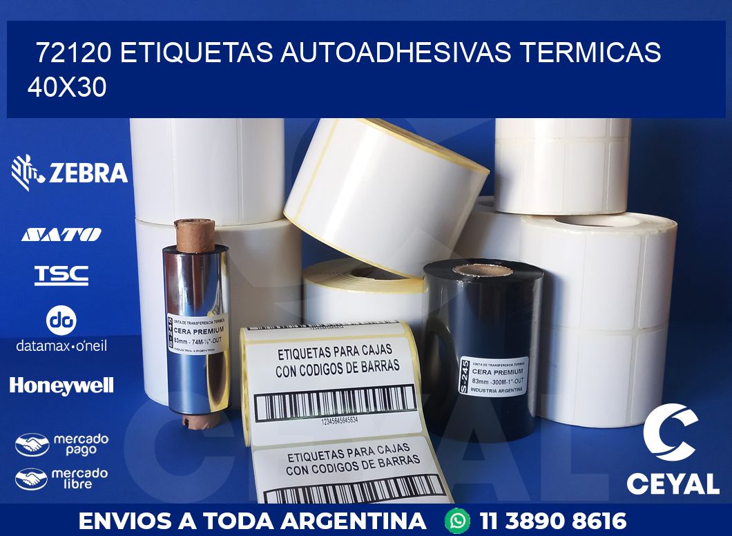 72120 ETIQUETAS AUTOADHESIVAS TERMICAS 40X30