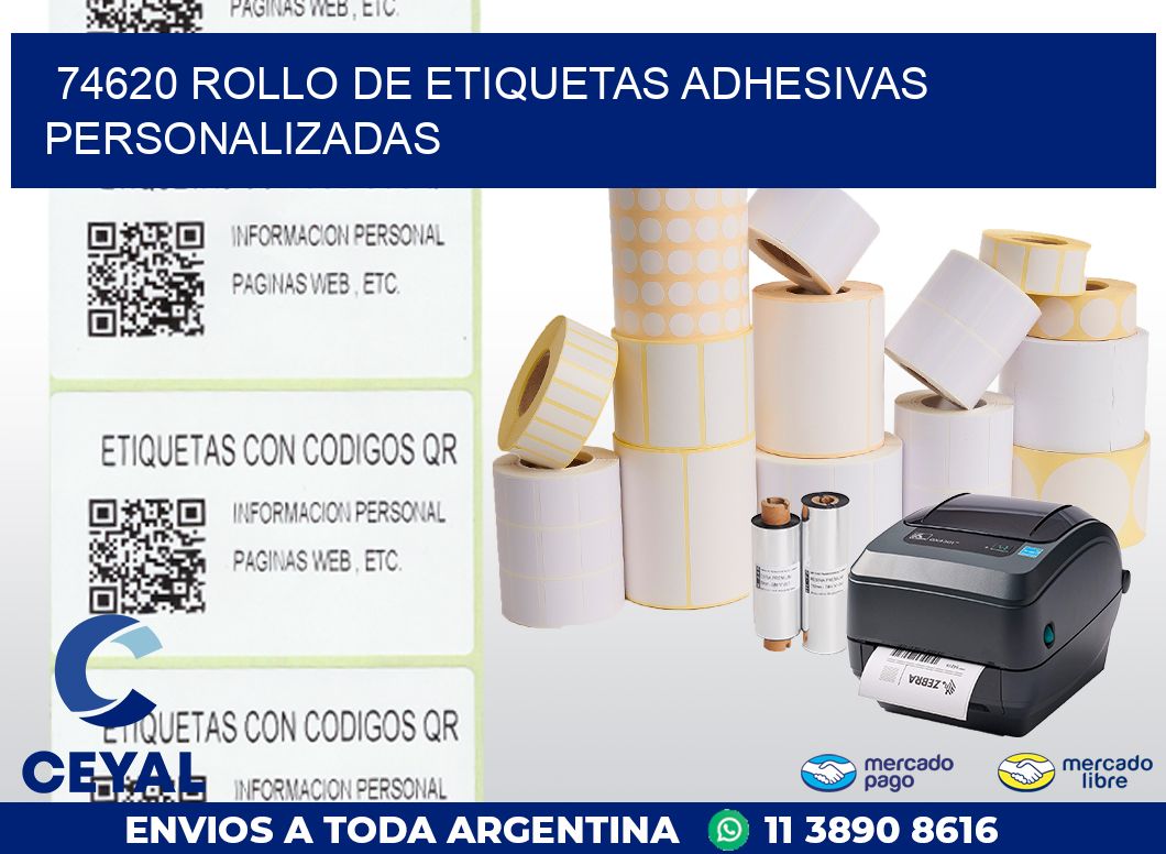 74620 ROLLO DE ETIQUETAS ADHESIVAS PERSONALIZADAS