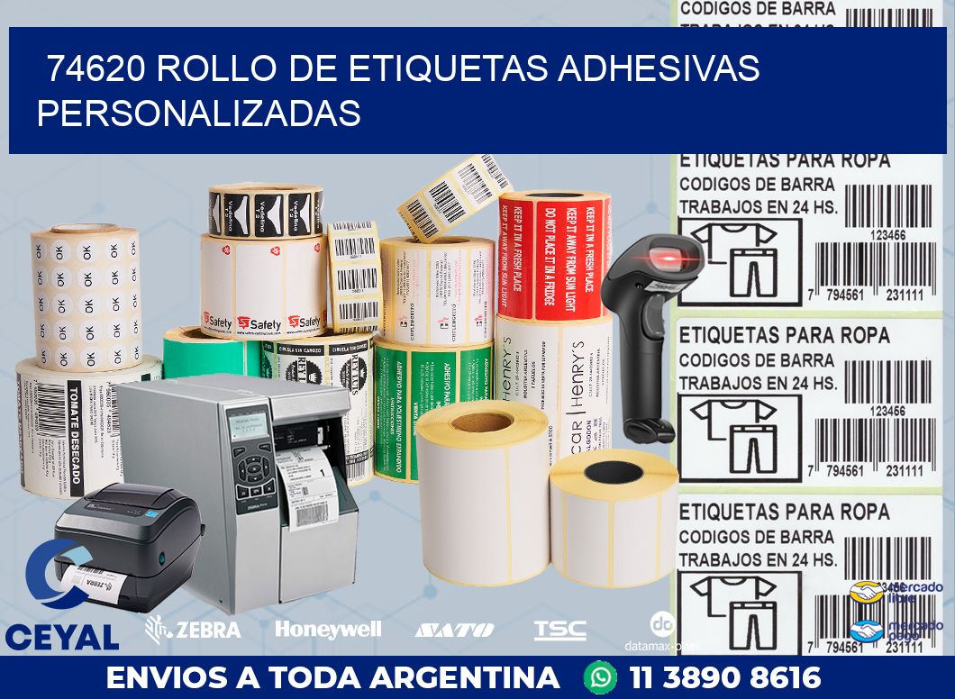 74620 ROLLO DE ETIQUETAS ADHESIVAS PERSONALIZADAS