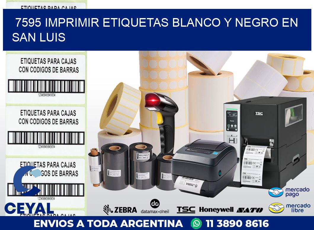 7595 IMPRIMIR ETIQUETAS BLANCO Y NEGRO EN SAN LUIS
