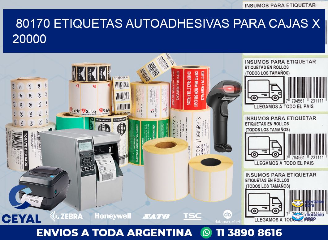80170 ETIQUETAS AUTOADHESIVAS PARA CAJAS X 20000