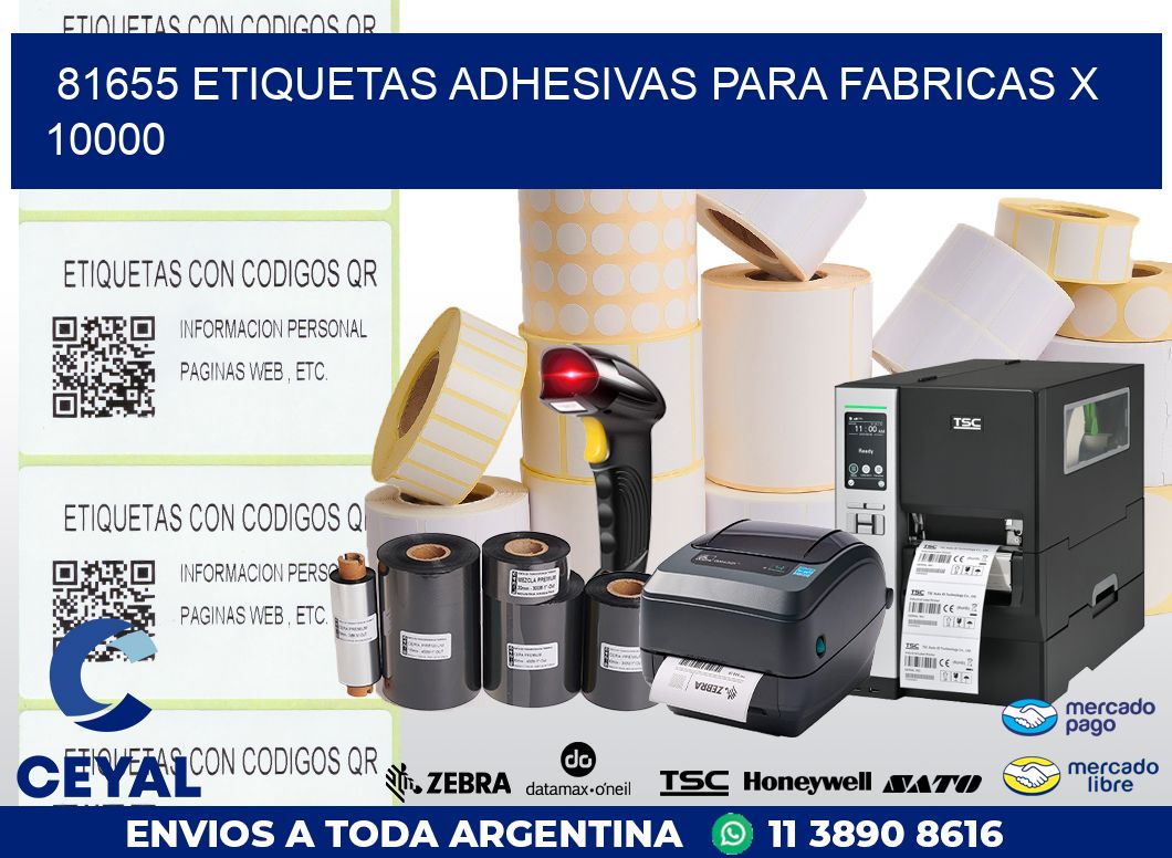 81655 ETIQUETAS ADHESIVAS PARA FABRICAS X 10000