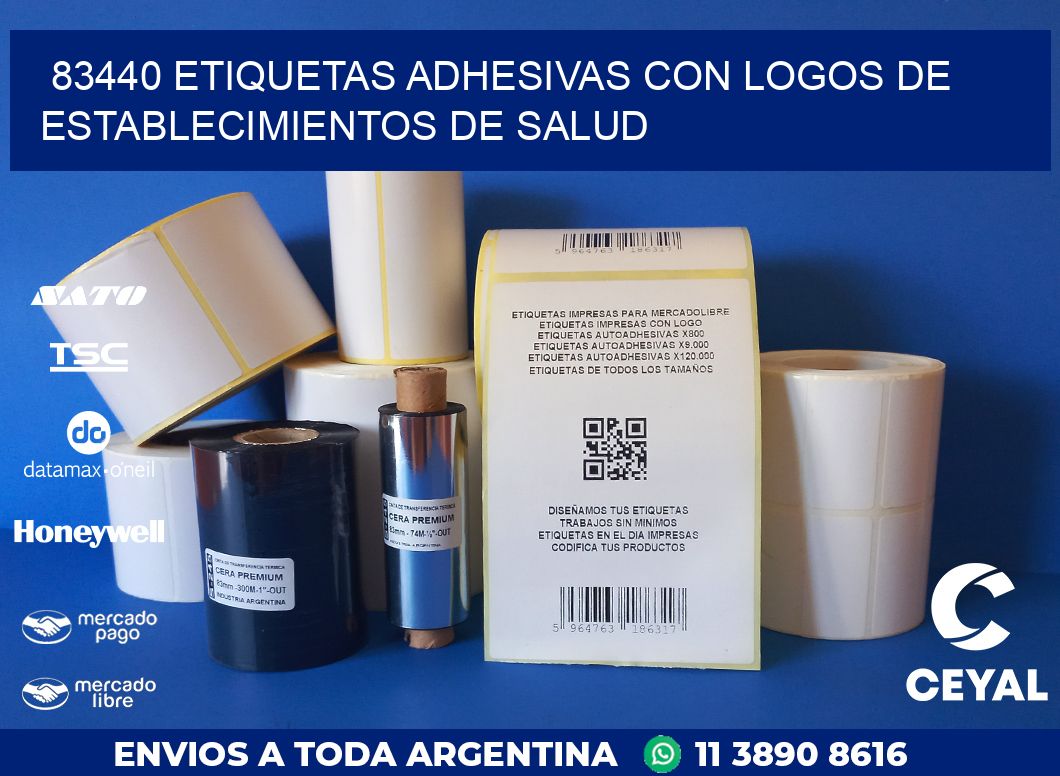 83440 ETIQUETAS ADHESIVAS CON LOGOS DE ESTABLECIMIENTOS DE SALUD