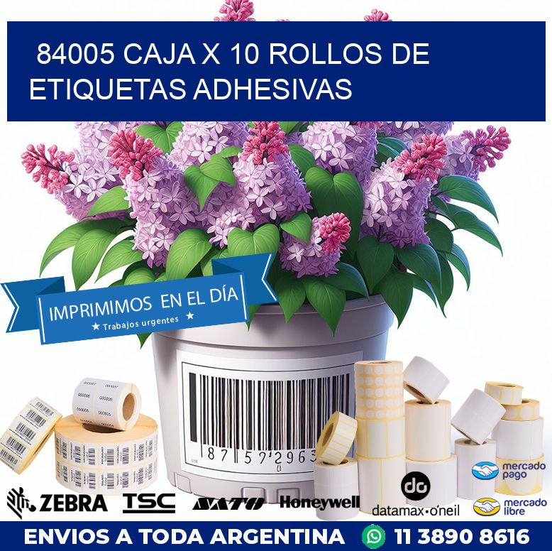 84005 CAJA X 10 ROLLOS DE ETIQUETAS ADHESIVAS