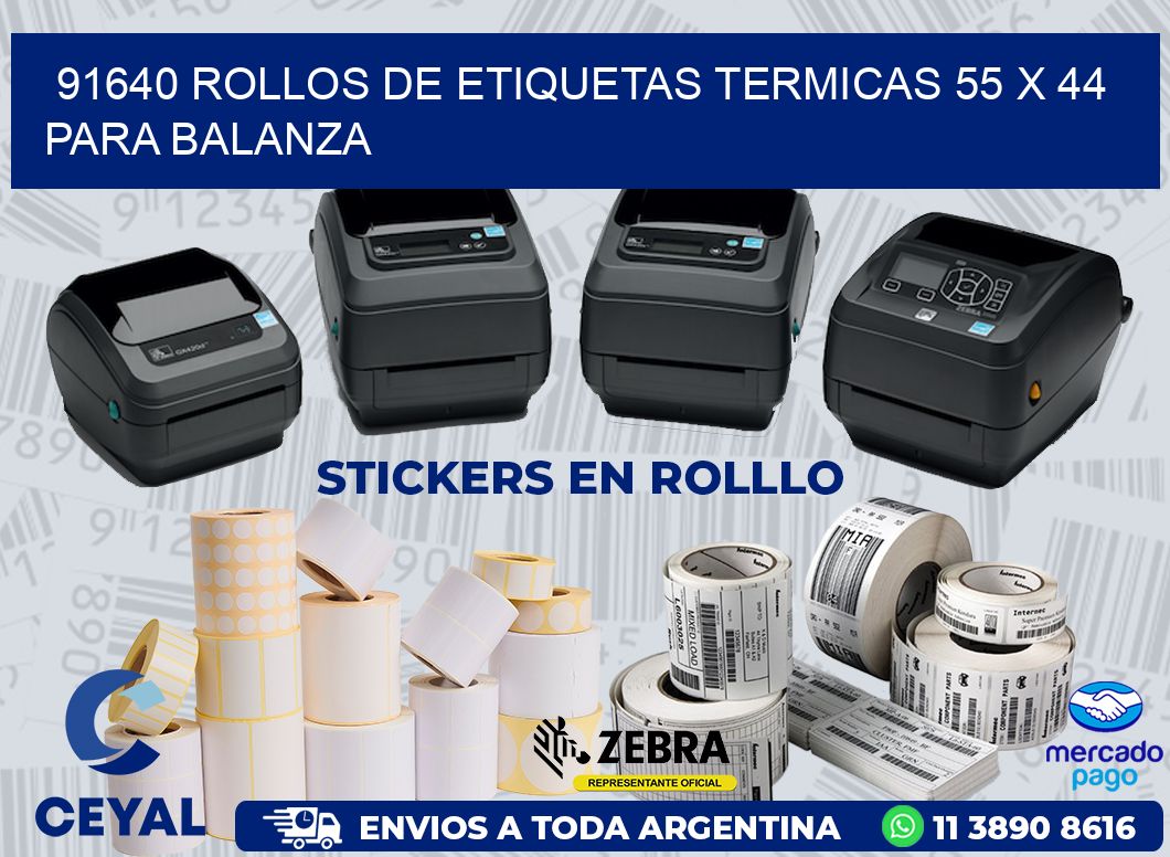 91640 ROLLOS DE ETIQUETAS TERMICAS 55 X 44 PARA BALANZA